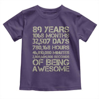 Vintage 89th Milestone Birthday Toddler T Shirt 89 Years Of Being Awesome