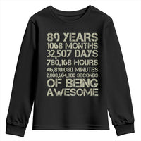 Vintage 89th Milestone Birthday Youth Sweatshirt 89 Years Of Being Awesome