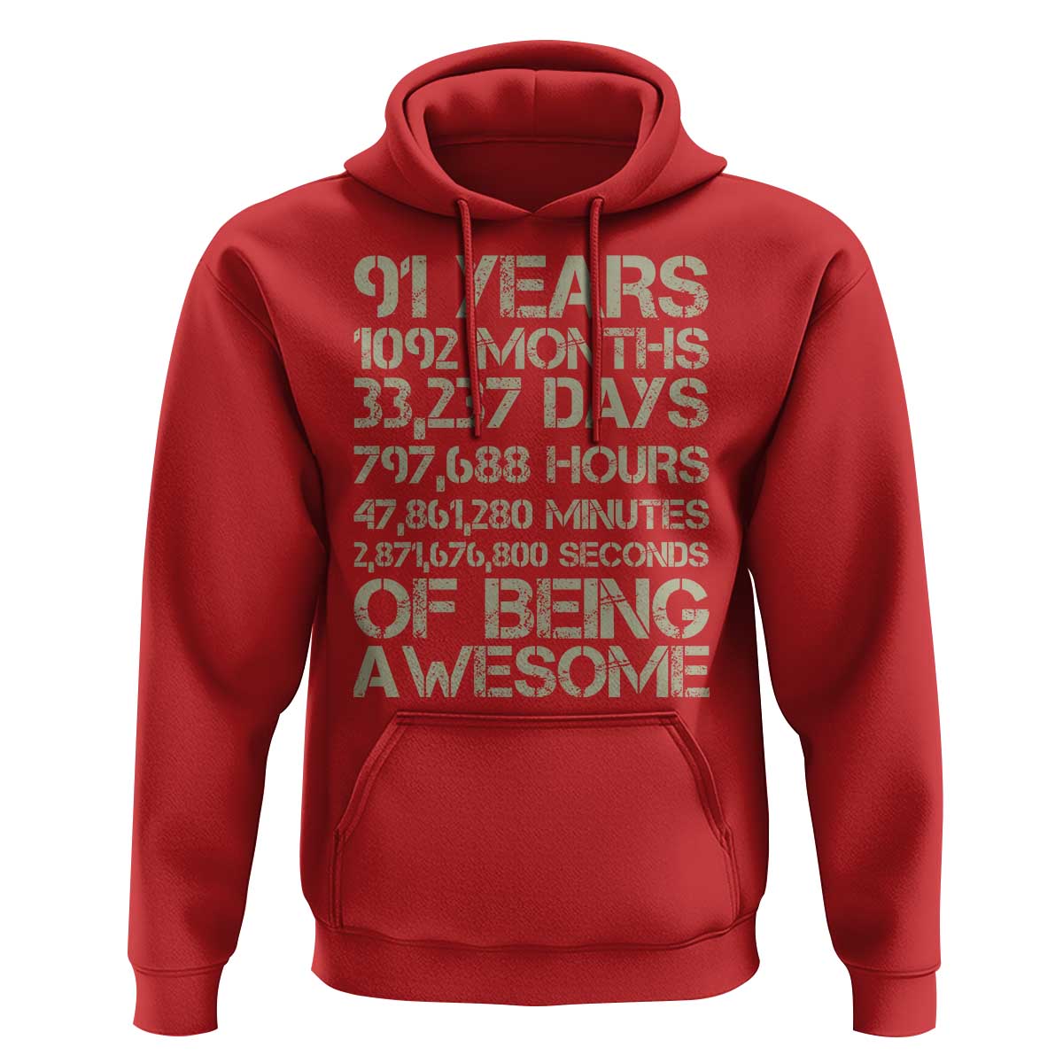 Vintage 91st Milestone Birthday Hoodie 91 Years Of Being Awesome