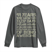 Vintage 91st Milestone Birthday Long Sleeve Shirt 91 Years Of Being Awesome
