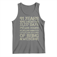 Vintage 91st Milestone Birthday Tank Top 91 Years Of Being Awesome