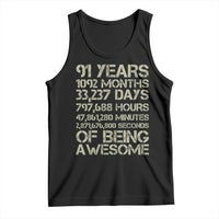 Vintage 91st Milestone Birthday Tank Top 91 Years Of Being Awesome