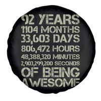 Vintage 92nd Milestone Birthday Spare Tire Cover 92 Years Of Being Awesome