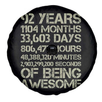 Vintage 92nd Milestone Birthday Spare Tire Cover 92 Years Of Being Awesome