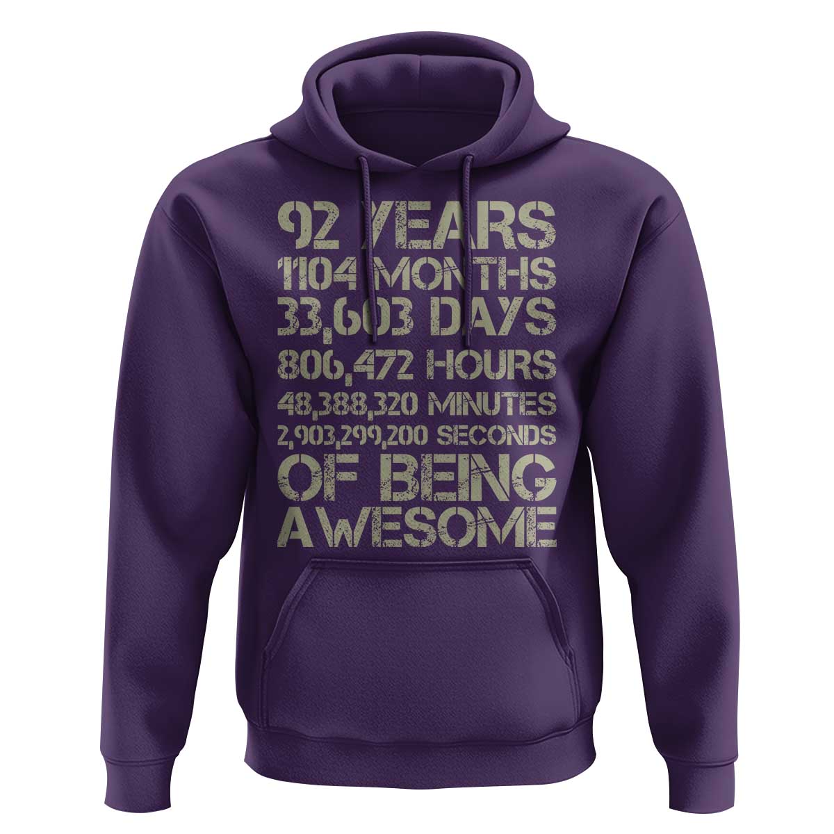 Vintage 92nd Milestone Birthday Hoodie 92 Years Of Being Awesome