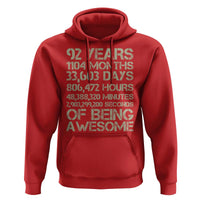 Vintage 92nd Milestone Birthday Hoodie 92 Years Of Being Awesome