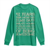 Vintage 92nd Milestone Birthday Long Sleeve Shirt 92 Years Of Being Awesome