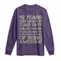 Vintage 92nd Milestone Birthday Long Sleeve Shirt 92 Years Of Being Awesome