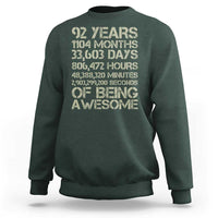 Vintage 92nd Milestone Birthday Sweatshirt 92 Years Of Being Awesome