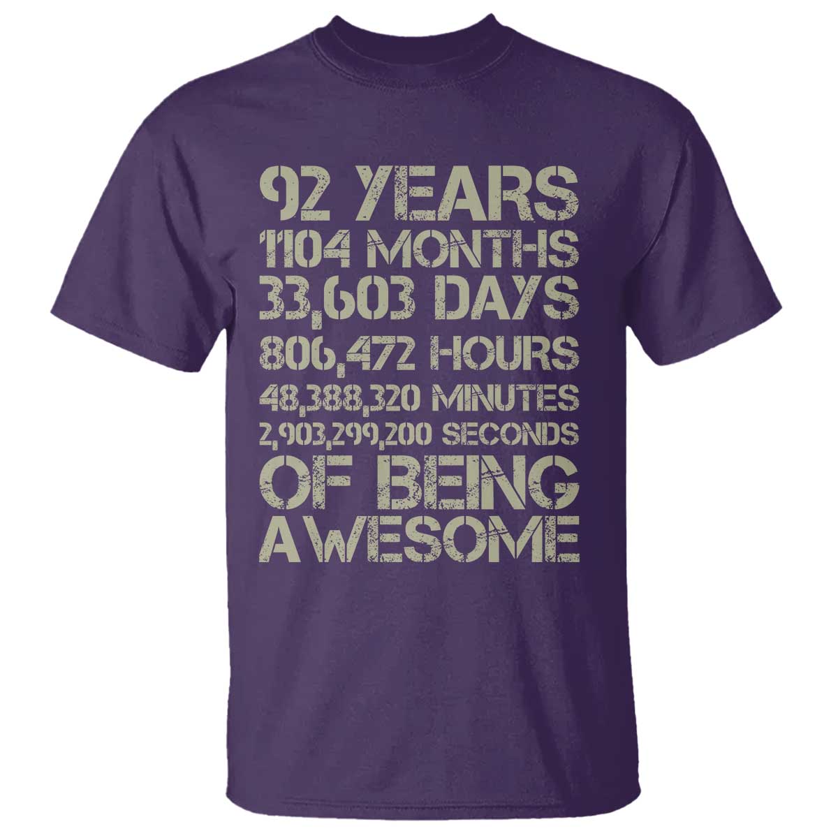Vintage 92nd Milestone Birthday T Shirt 92 Years Of Being Awesome