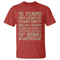Vintage 92nd Milestone Birthday T Shirt 92 Years Of Being Awesome