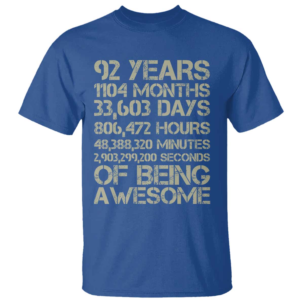 Vintage 92nd Milestone Birthday T Shirt 92 Years Of Being Awesome