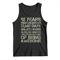 Vintage 92nd Milestone Birthday Tank Top 92 Years Of Being Awesome