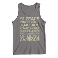 Vintage 92nd Milestone Birthday Tank Top 92 Years Of Being Awesome