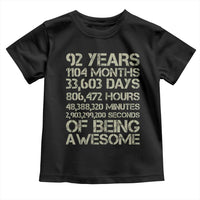 Vintage 92nd Milestone Birthday Toddler T Shirt 92 Years Of Being Awesome