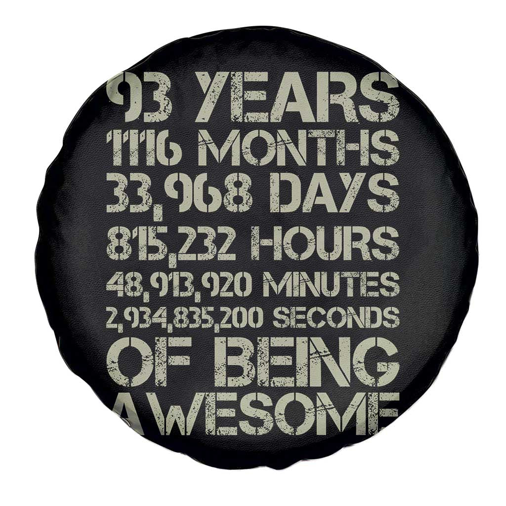 Vintage 93rd Milestone Birthday Spare Tire Cover 93 Years Of Being Awesome