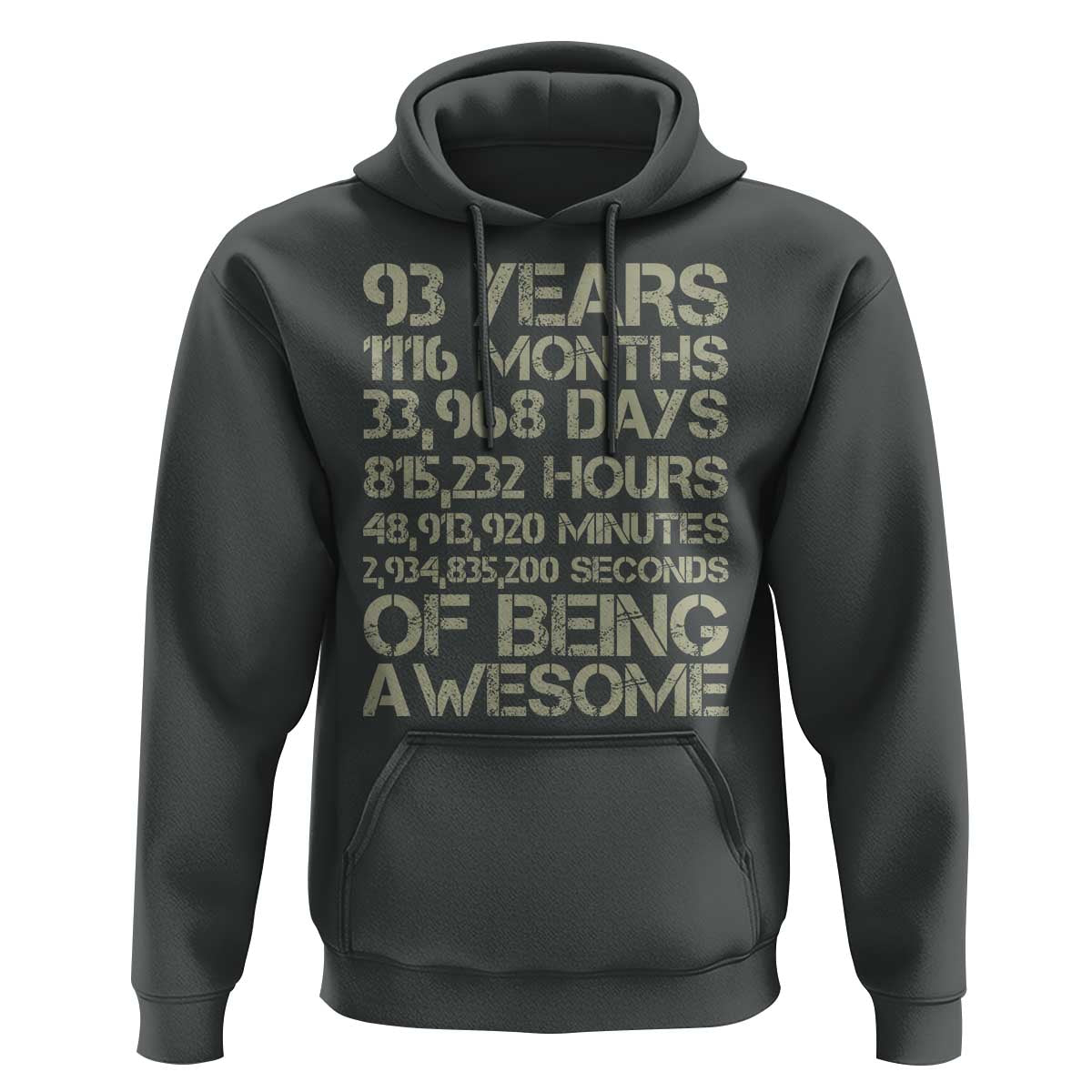 Vintage 93rd Milestone Birthday Hoodie 93 Years Of Being Awesome