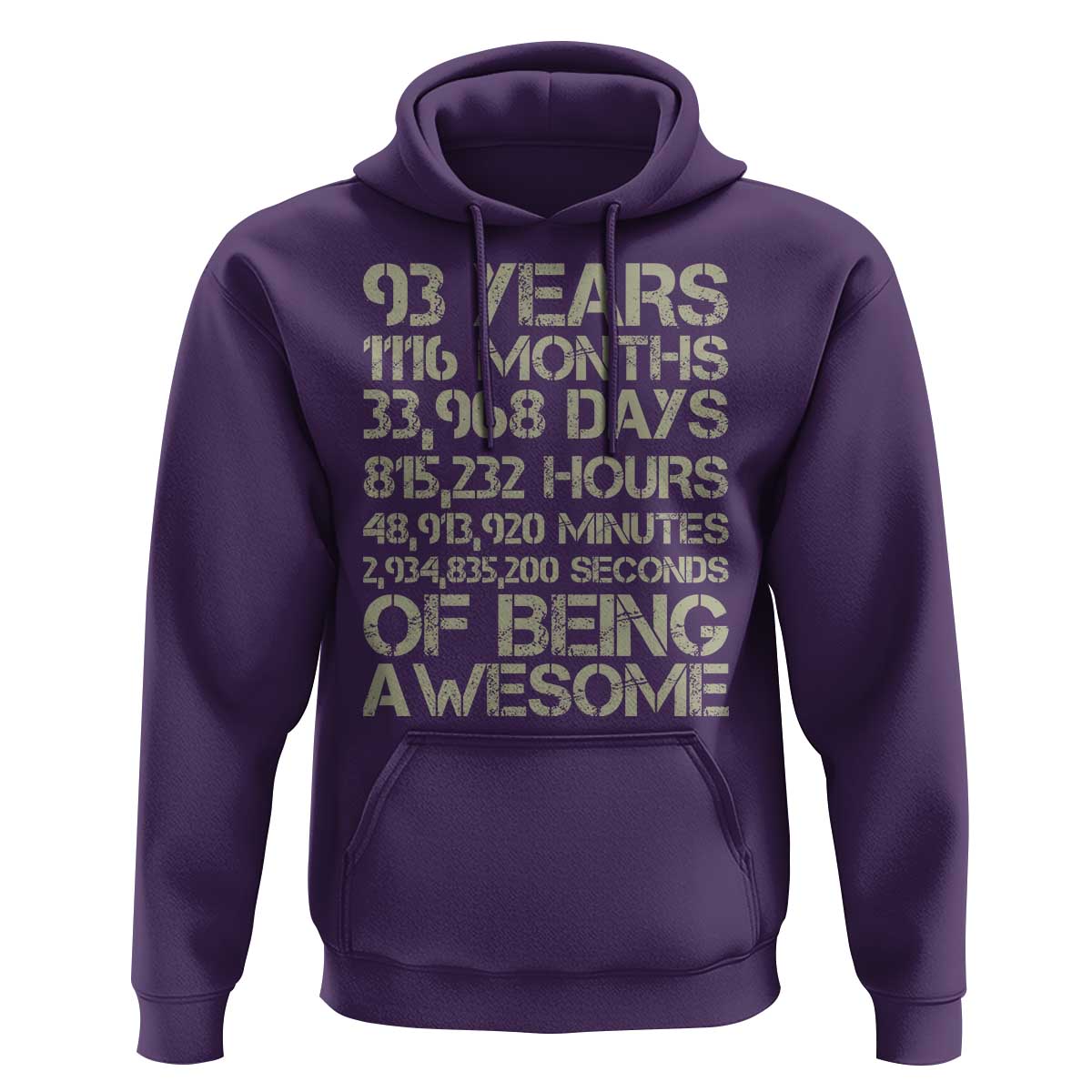 Vintage 93rd Milestone Birthday Hoodie 93 Years Of Being Awesome