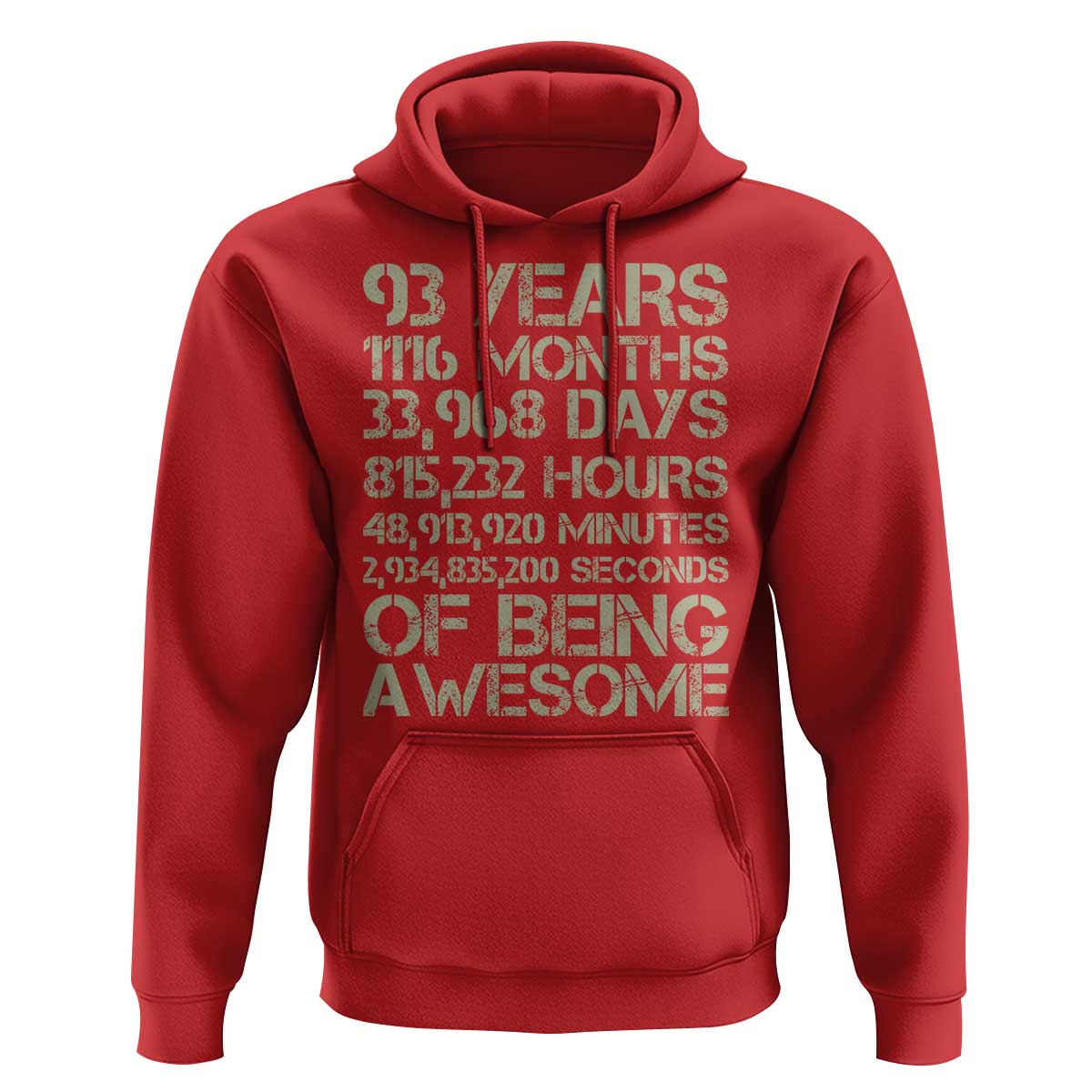 Vintage 93rd Milestone Birthday Hoodie 93 Years Of Being Awesome
