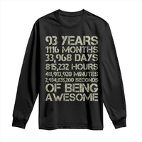 Vintage 93rd Milestone Birthday Long Sleeve Shirt 93 Years Of Being Awesome