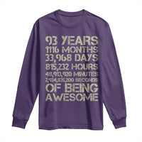 Vintage 93rd Milestone Birthday Long Sleeve Shirt 93 Years Of Being Awesome