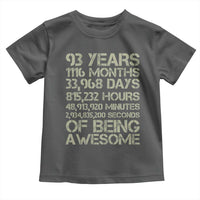 Vintage 93rd Milestone Birthday Toddler T Shirt 93 Years Of Being Awesome