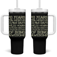 Vintage 93rd Milestone Birthday Tumbler With Handle 93 Years Of Being Awesome