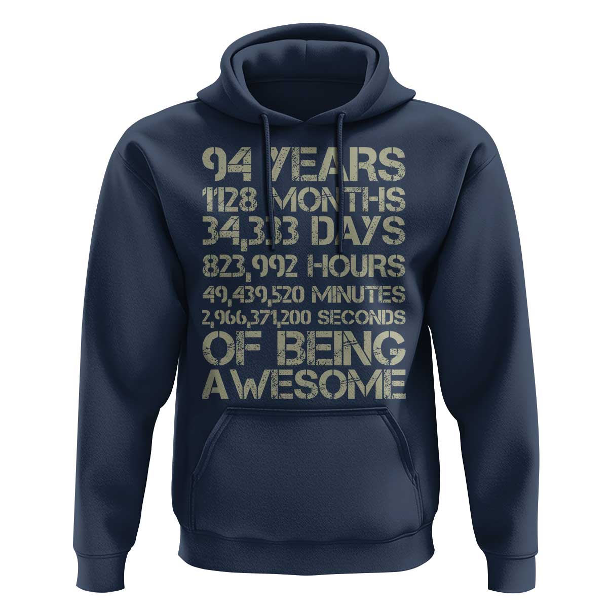 Vintage 94th Milestone Birthday Hoodie 94 Years Of Being Awesome