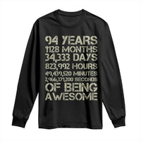 Vintage 94th Milestone Birthday Long Sleeve Shirt 94 Years Of Being Awesome