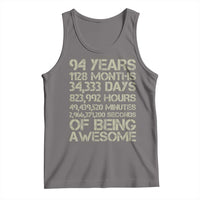 Vintage 94th Milestone Birthday Tank Top 94 Years Of Being Awesome