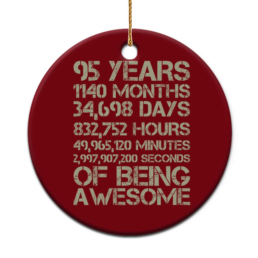 Vintage 95th Milestone Birthday Ceramic Ornament 95 Years Of Being Awesome