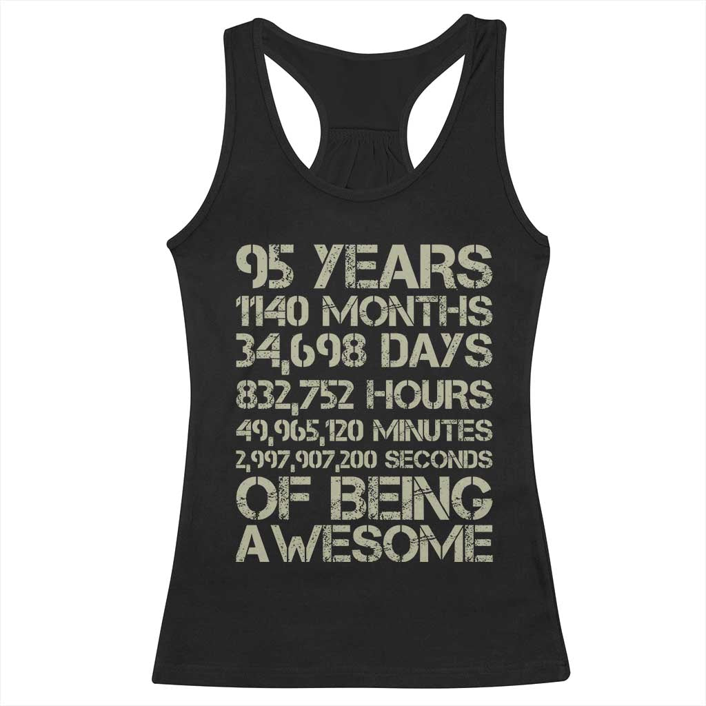 Vintage 95th Milestone Birthday Racerback Tank Top 95 Years Of Being Awesome