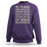 Vintage 95th Milestone Birthday Sweatshirt 95 Years Of Being Awesome