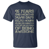 Vintage 95th Milestone Birthday T Shirt 95 Years Of Being Awesome
