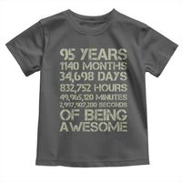 Vintage 95th Milestone Birthday Toddler T Shirt 95 Years Of Being Awesome
