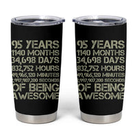 Vintage 95th Milestone Birthday Tumbler Cup 95 Years Of Being Awesome