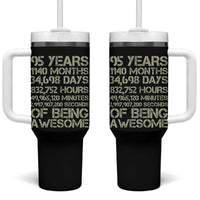 Vintage 95th Milestone Birthday Tumbler With Handle 95 Years Of Being Awesome