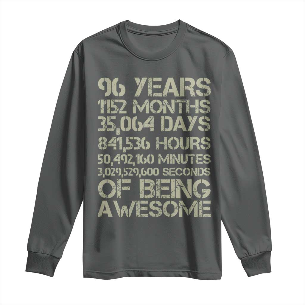 Vintage 96th Milestone Birthday Long Sleeve Shirt 96 Years Of Being Awesome