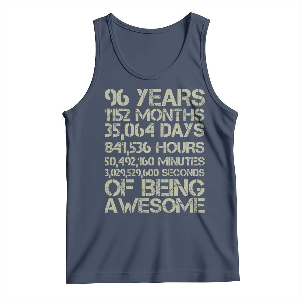 Vintage 96th Milestone Birthday Tank Top 96 Years Of Being Awesome