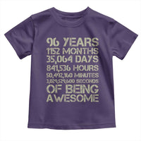Vintage 96th Milestone Birthday Toddler T Shirt 96 Years Of Being Awesome