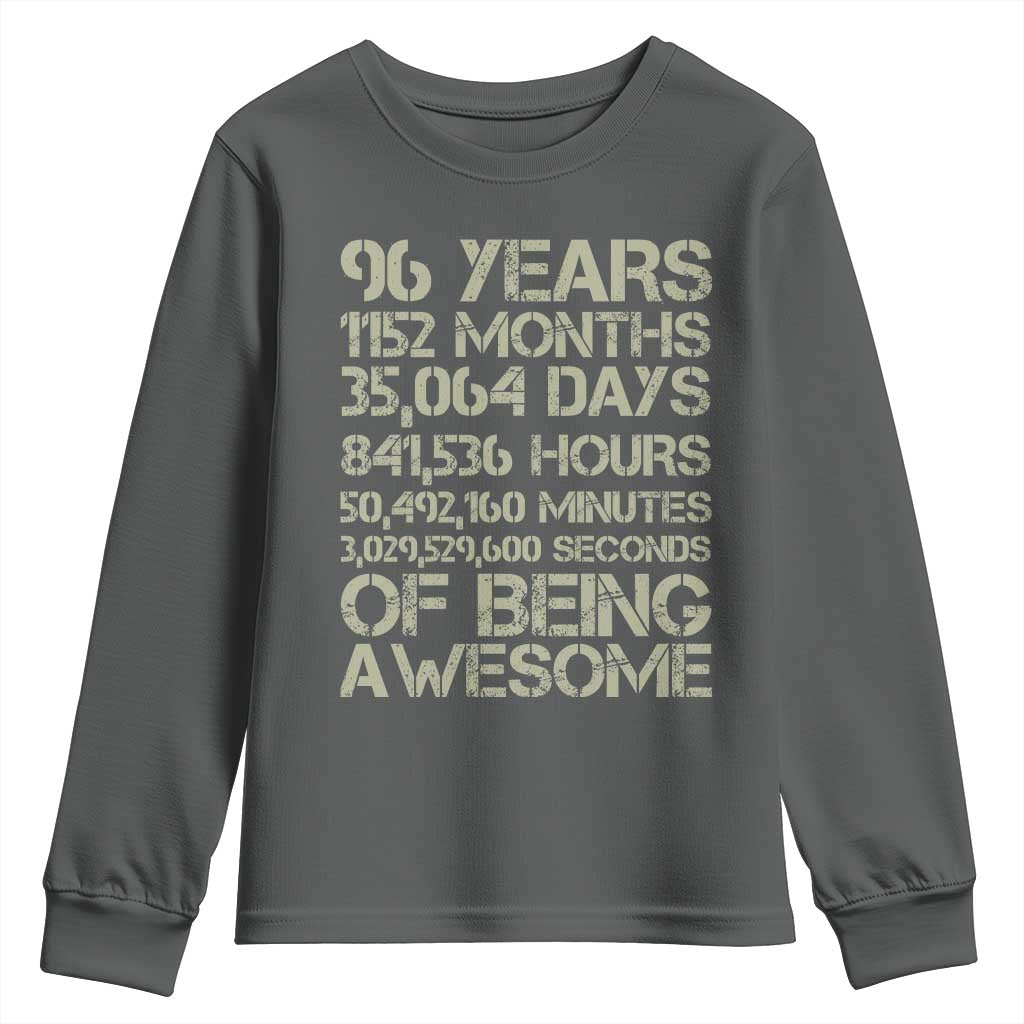 Vintage 96th Milestone Birthday Youth Sweatshirt 96 Years Of Being Awesome