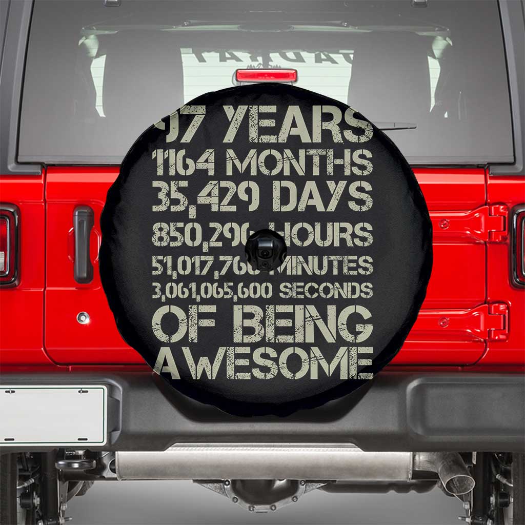 Vintage 97th Milestone Birthday Spare Tire Cover 97 Years Of Being Awesome