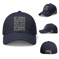 Vintage 97th Milestone Birthday Baseball Cap 97 Years Of Being Awesome
