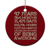 Vintage 97th Milestone Birthday Ceramic Ornament 97 Years Of Being Awesome
