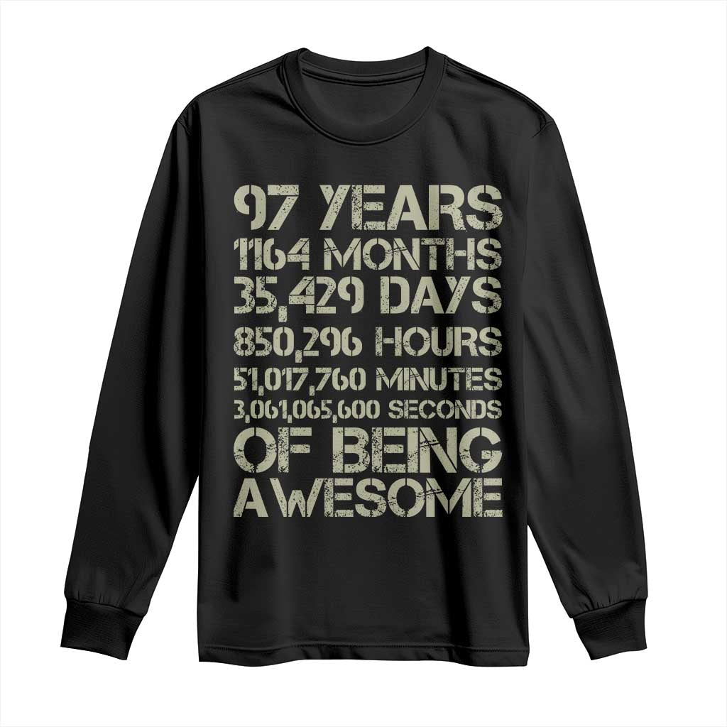 Vintage 97th Milestone Birthday Long Sleeve Shirt 97 Years Of Being Awesome