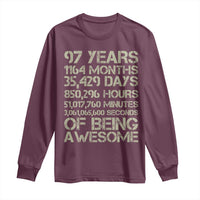 Vintage 97th Milestone Birthday Long Sleeve Shirt 97 Years Of Being Awesome