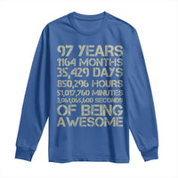 Vintage 97th Milestone Birthday Long Sleeve Shirt 97 Years Of Being Awesome