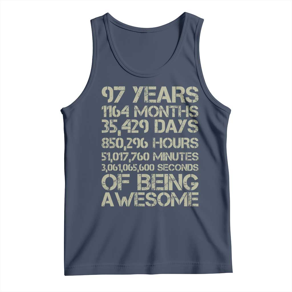 Vintage 97th Milestone Birthday Tank Top 97 Years Of Being Awesome