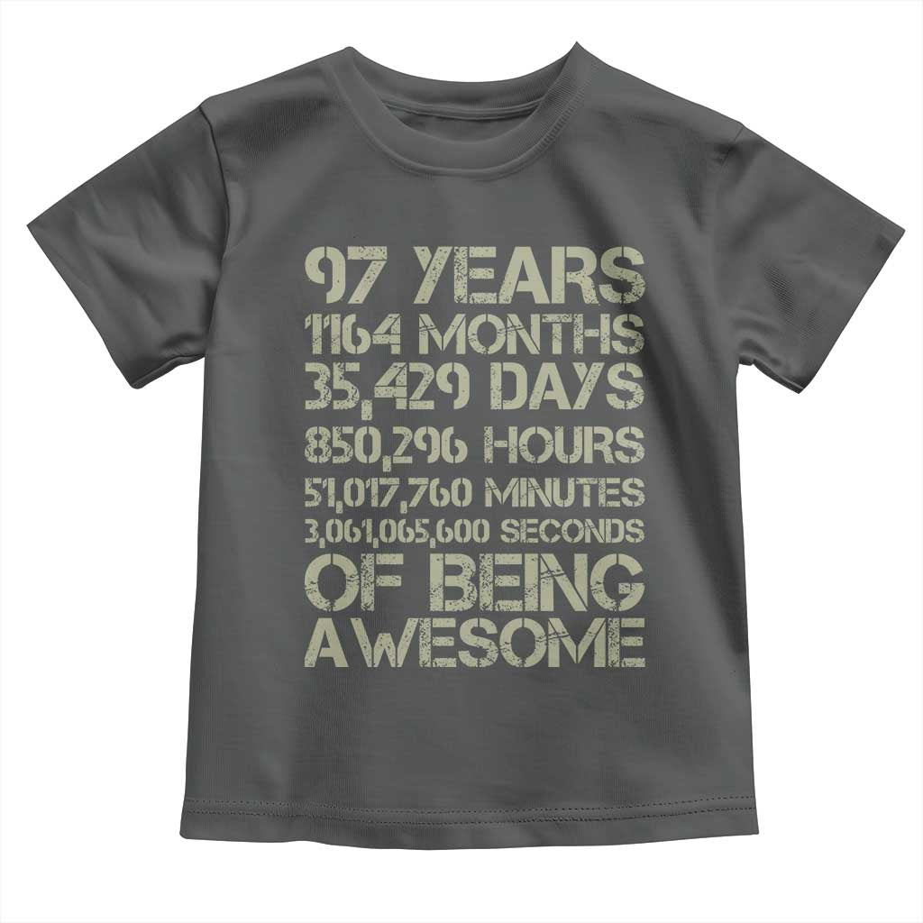 Vintage 97th Milestone Birthday Toddler T Shirt 97 Years Of Being Awesome