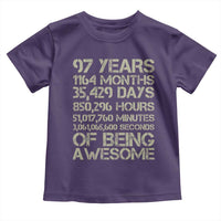 Vintage 97th Milestone Birthday Toddler T Shirt 97 Years Of Being Awesome